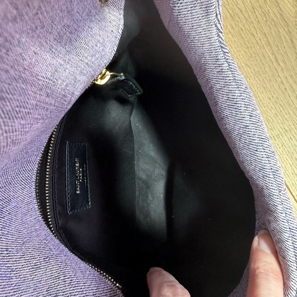 YSL Saint Laurent Lilac Denim Puffer Bag- Small LouLou - Picture 9 of 14